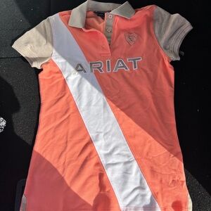 Ariat Orange and Tan Polo Shirt
